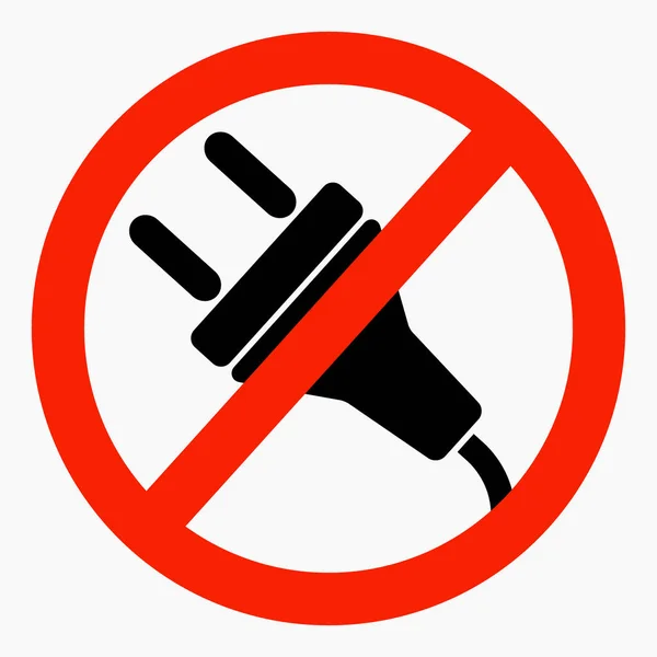 Electric Plug Ban Icon Plug Energy Forbidden Connect Electrical Network — Stockvektor