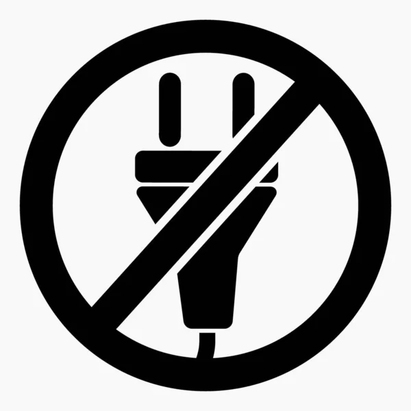 Ícone Proibição Tomada Elétrica Não Ligue Tomada Não Energia Proibido —  Vetores de Stock