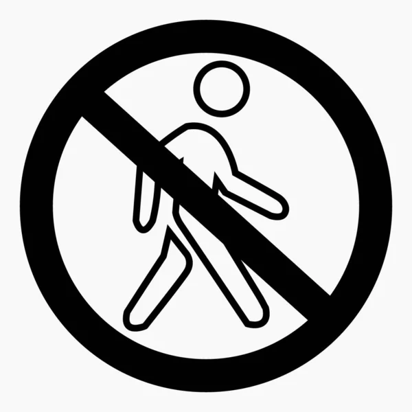 Icon Walk Movement Prohibition Pedestrian Stand Cross Run Walk Carefully — Stock vektor