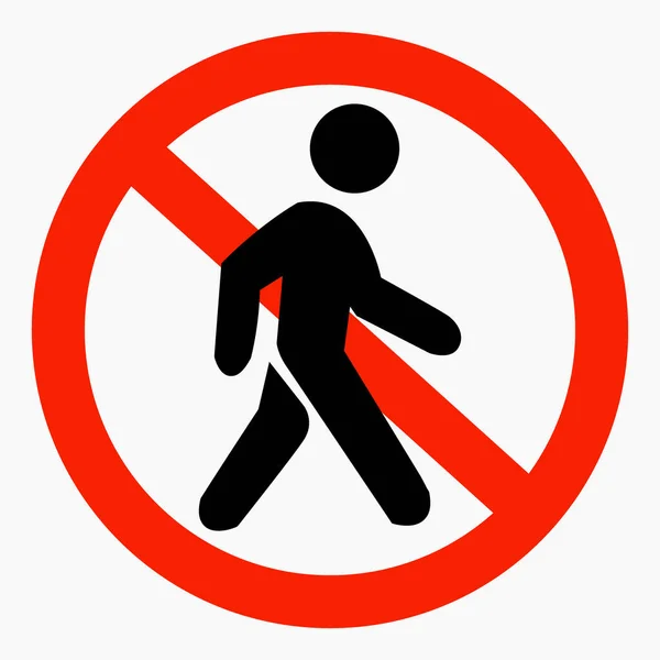 Icon Walk Movement Prohibition Pedestrian Stand Cross Run Walk Carefully — Vettoriale Stock