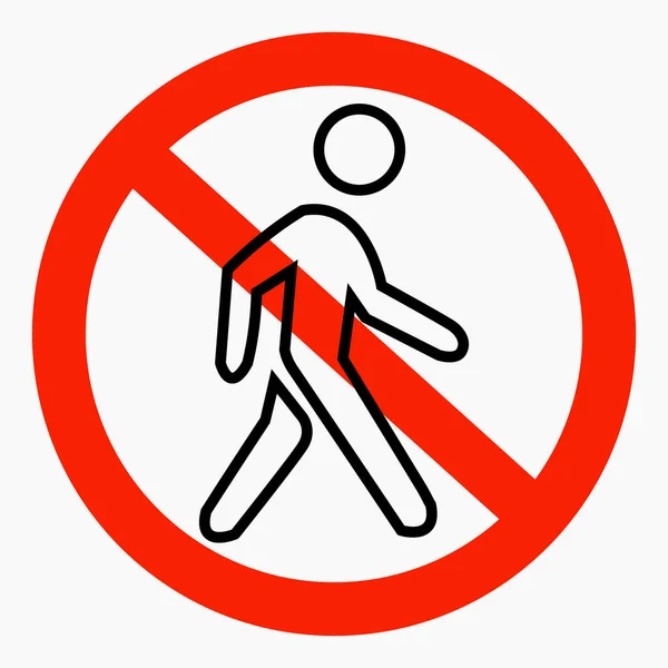 Ikone Geht Nicht Bewegungsverbot Fußgänger Zum Stehen Nicht Überqueren Nicht — Stockvektor