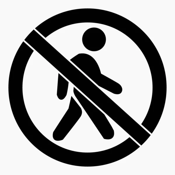 Icon Walk Movement Prohibition Pedestrian Stand Cross Run Walk Carefully — стоковый вектор