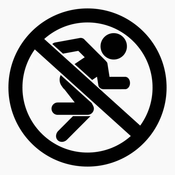 Icon Walk Movement Prohibition Pedestrian Stand Cross Run Walk Carefully — Stock vektor