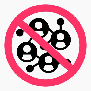 Sosyal medya yasağı. Bilgisayar ağı yok. Ağ iletişim kısıtlamaları. İletişim özgürlüğünün yasaklanması. Vektör simgesi.