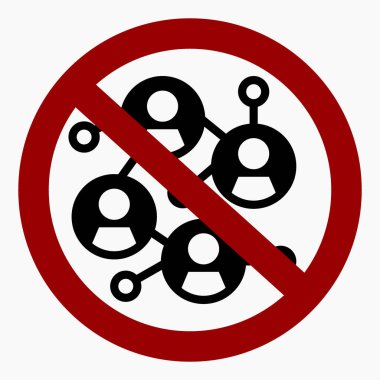 Sosyal medya yasağı. Bilgisayar ağı yok. Ağ iletişim kısıtlamaları. İletişim özgürlüğünün yasaklanması. Vektör simgesi.