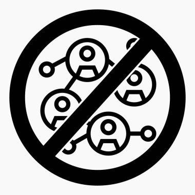 Sosyal medya yasağı. Bilgisayar ağı yok. Ağ iletişim kısıtlamaları. İletişim özgürlüğünün yasaklanması. Vektör simgesi.