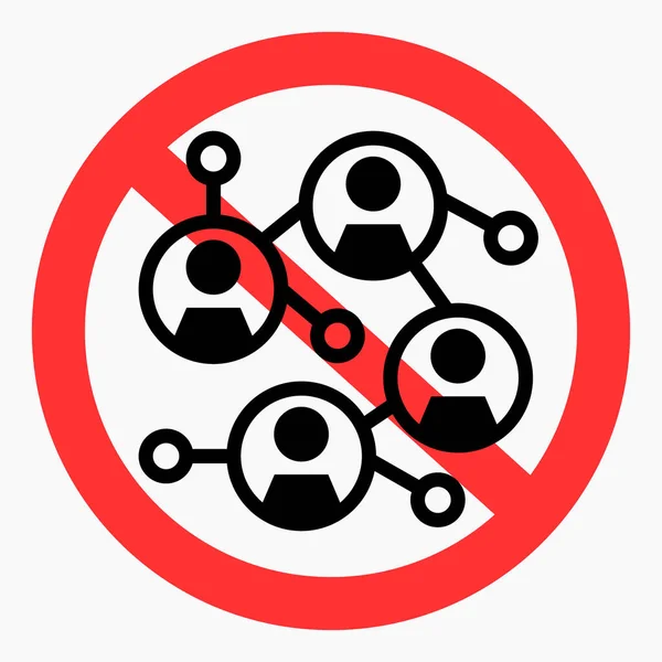Social Media Ban Computer Network Network Communication Restrictions Prohibition Freedom — ストックベクタ