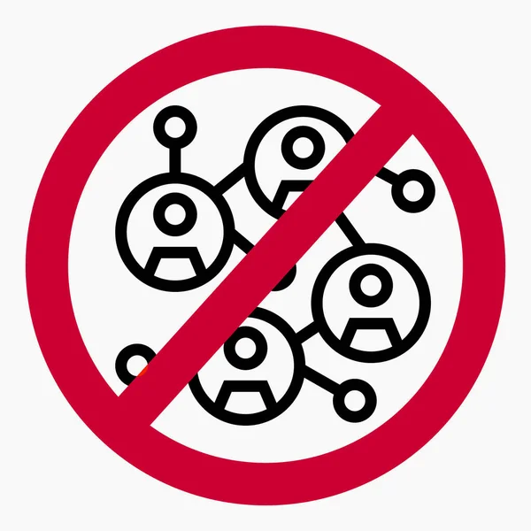 Social Media Ban Computer Network Network Communication Restrictions Prohibition Freedom — ストックベクタ