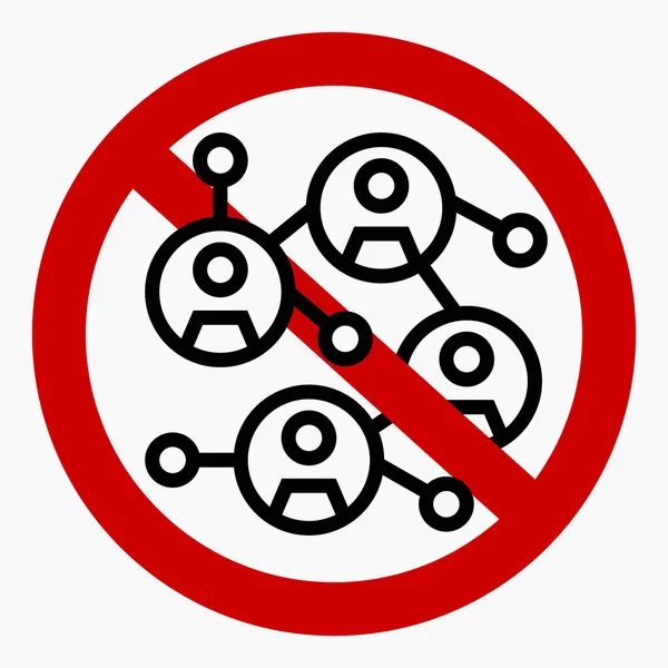 Social Media Ban Computer Network Network Communication Restrictions Prohibition Freedom — Archivo Imágenes Vectoriales