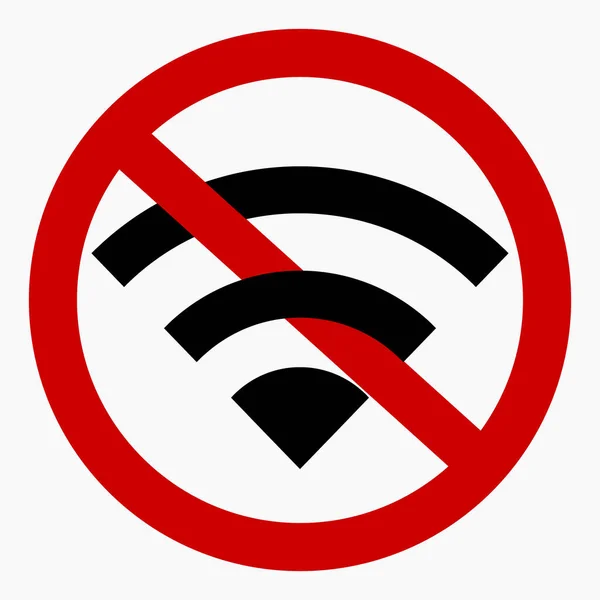 Wifi Ban Internet Internet Free Zone Commercial Line Vector Icon — Stockvector