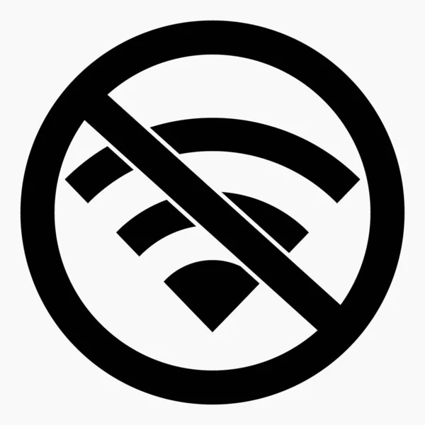 Wifi Ban Internet Internet Free Zone Commercial Line Vector Icon — Stok Vektör