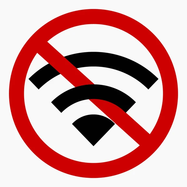 Wifi Ban Internet Internet Free Zone Commercial Line Vector Icon Vectores de stock libres de derechos