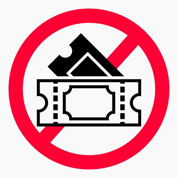 Tickets Ticket Ban Entry Tickets Required Vector Icon — 图库矢量图片