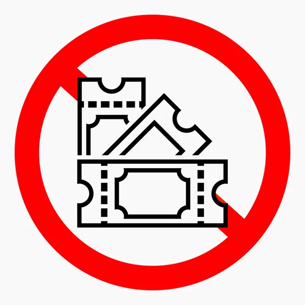 Tickets Ticket Ban Entry Tickets Required Vector Icon — Vetor de Stock