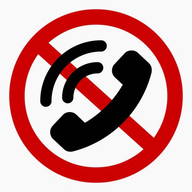 Do not call No phone. Don't use the phone. Call ban. Vector icon.