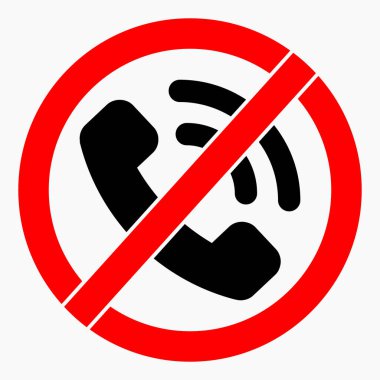 Do not call No phone. Don't use the phone. Call ban. Vector icon.