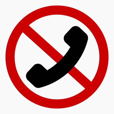 Do not call No phone. Don't use the phone. Call ban. Vector icon.