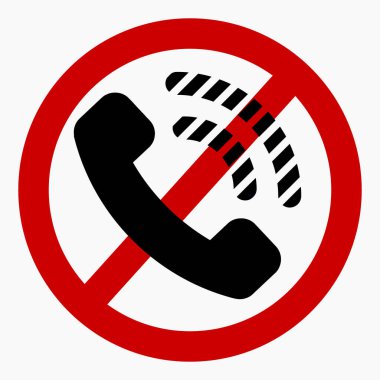 Do not call No phone. Don't use the phone. Call ban. Vector icon.