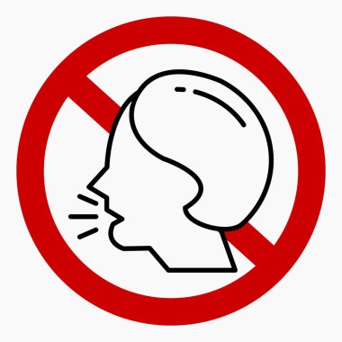 Do not speak icon. Quiet. Keep silence. Keep quiet. Vector icon.