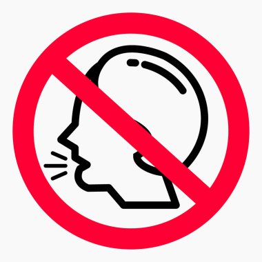 Do not speak icon. Quiet. Keep silence. Keep quiet. Vector icon.