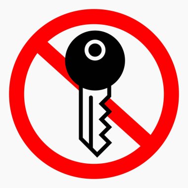 No key. Key ban. No room key. Vector icon.