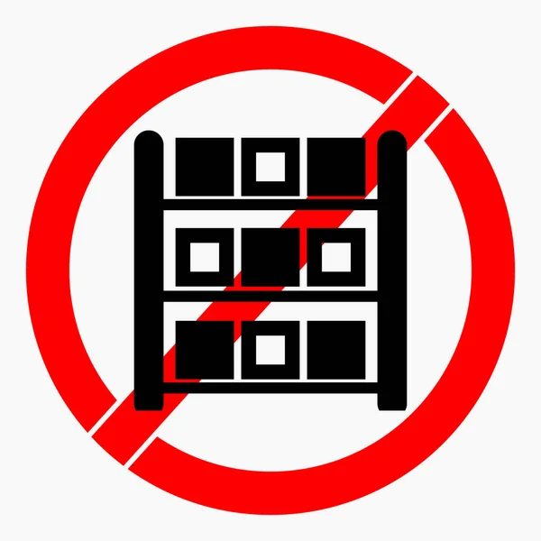 Sin Iconos Acciones Poner Estantes Sin Estantes Use Almacén Prohibición — Archivo Imágenes Vectoriales