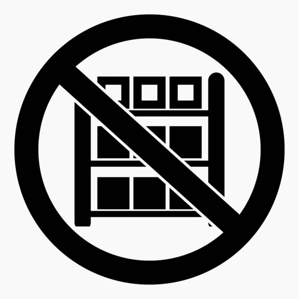 Sin Iconos Acciones Poner Estantes Sin Estantes Use Almacén Prohibición — Archivo Imágenes Vectoriales