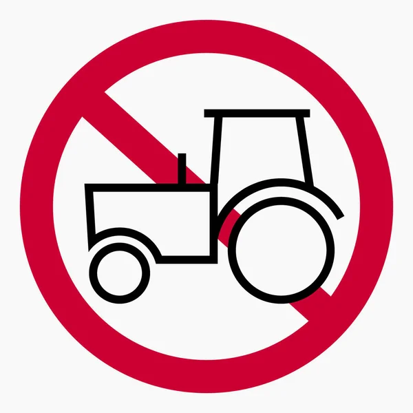 Tractor Use Agricultural Machinery Tractor Traffic Prohibited Heavy Traffic Vector — Stock Vector