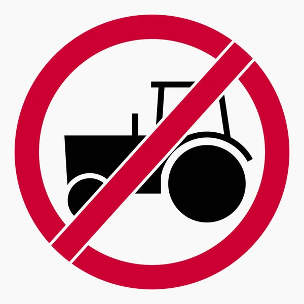 Tractor Use Agricultural Machinery Tractor Traffic Prohibited Heavy Traffic Vector — Stock Vector