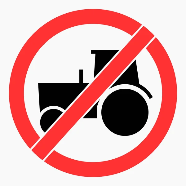 Tractor Use Agricultural Machinery Tractor Traffic Prohibited Heavy Traffic Vector — Stock Vector