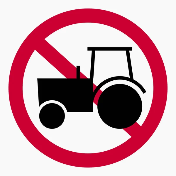 Tractor Use Agricultural Machinery Tractor Traffic Prohibited Heavy Traffic Vector — Stock Vector