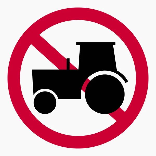 Tractor Use Agricultural Machinery Tractor Traffic Prohibited Heavy Traffic Vector — Stock Vector