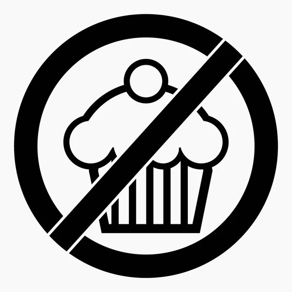 Nincs Torta Édes Tilalom Édesség Figyelmeztetés Kalóriaszámolás Használj Édességet Vektor — Stock Vector
