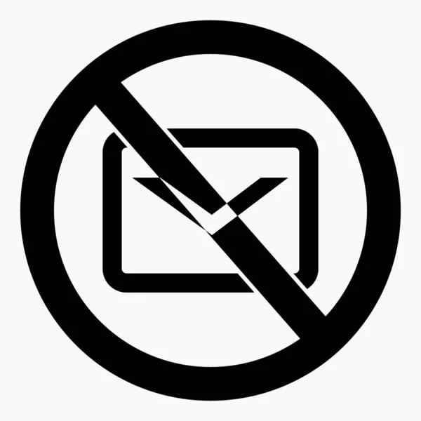 Kein Mail Symbol Kein Spam Kein Mailing Spam Verbot Vektorsymbol — Stockvektor