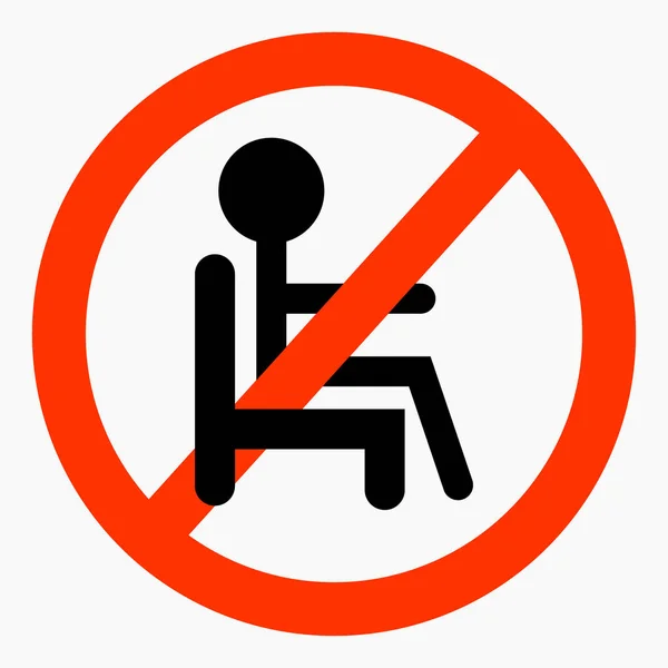 Non Sederti Sull Icona Non Usare Sedili Non Sieda Vietato — Vettoriale Stock