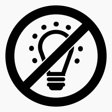 Lamba yok. Işığı açmayın. Vektör simgesini parlatma.