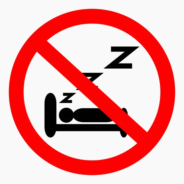 Kein Schlaf Schnarchen Sie Nicht Keine Betten Keine Ruhe Vektorsymbol — Stockvektor