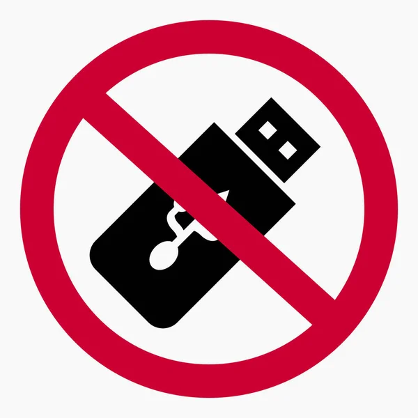 Flash Drive Flash Drive Banned Vector Icon — Stock Vector