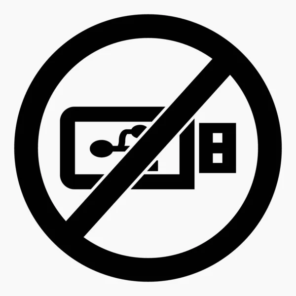 Hay Unidad Flash Unidad Flash Prohibida Icono Del Vector — Archivo Imágenes Vectoriales