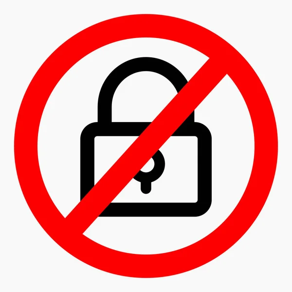 Sin Cerradura Cerrado Bloquear Prohibición Eliminar Restricciones Icono Del Vector — Archivo Imágenes Vectoriales