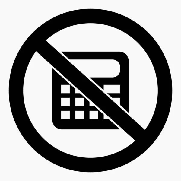 計算機はない 数えるな 電卓を使わないでください 計算機禁止 ベクトルアイコン — ストックベクタ