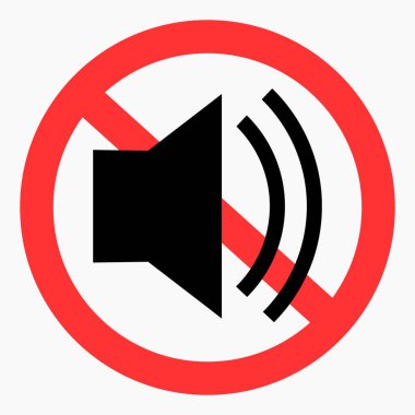 Sessiz ol. Bağırma. Sessiz ol. Ses yasağı. Ses yok. Sessizlik! Vektör simgesi.