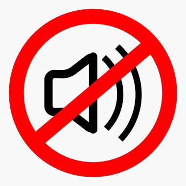 Sessiz ol. Bağırma. Sessiz ol. Ses yasağı. Ses yok. Sessizlik! Vektör simgesi.