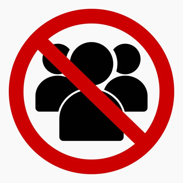 Hay Gente Reúnan Grupos Prohibición Rechazo Juntos Están Prohibidos Icono — Archivo Imágenes Vectoriales