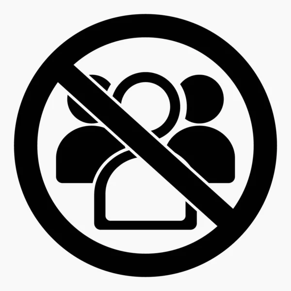 People Gather Groups Rejection Ban Together Prohibited Vector Icon — Stock Vector