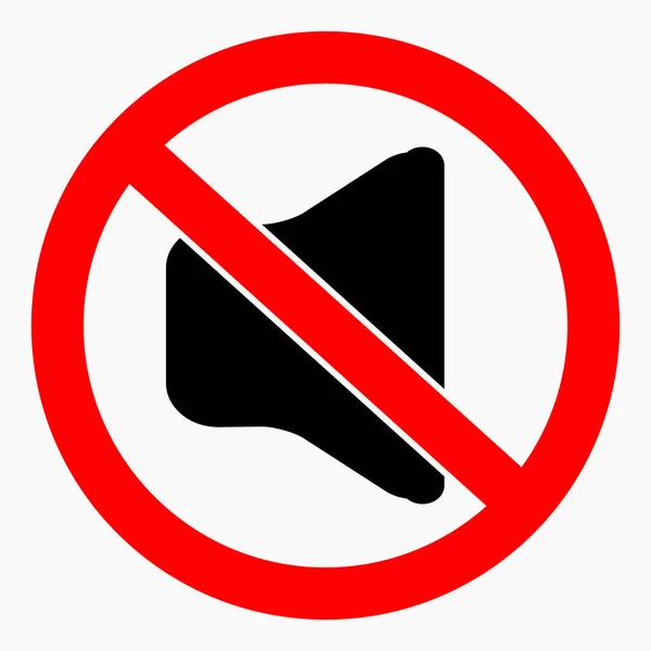 Ruhig Nicht Laut Schweigen Schallverbot Kein Ton Schweigen Vektorsymbol — Stockvektor