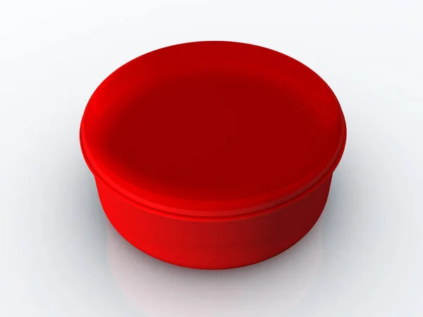 Plastikten yapılmış, şeffaf 3D kırmızı kapalı beslenme çantası. izometrik görünüm