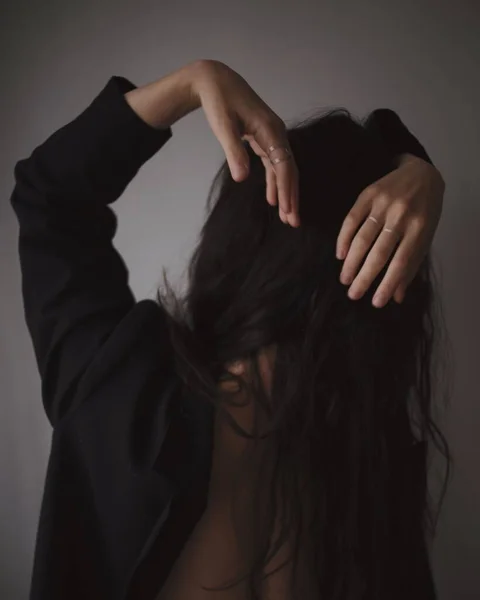 woman body in black blazer