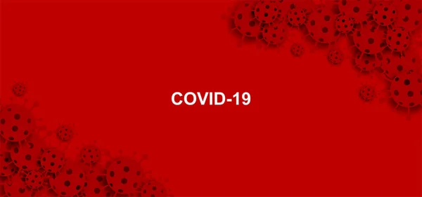 Coronavírus Vírus Covit Conceito Saúde Médica Coronavírus Sobre Fundo Vermelho — Vetor de Stock