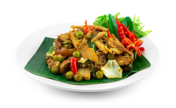 Sayuran Campur Curry Gaeng Hoa Thai Utara Gaya Makanan Tradisional — Stok Foto